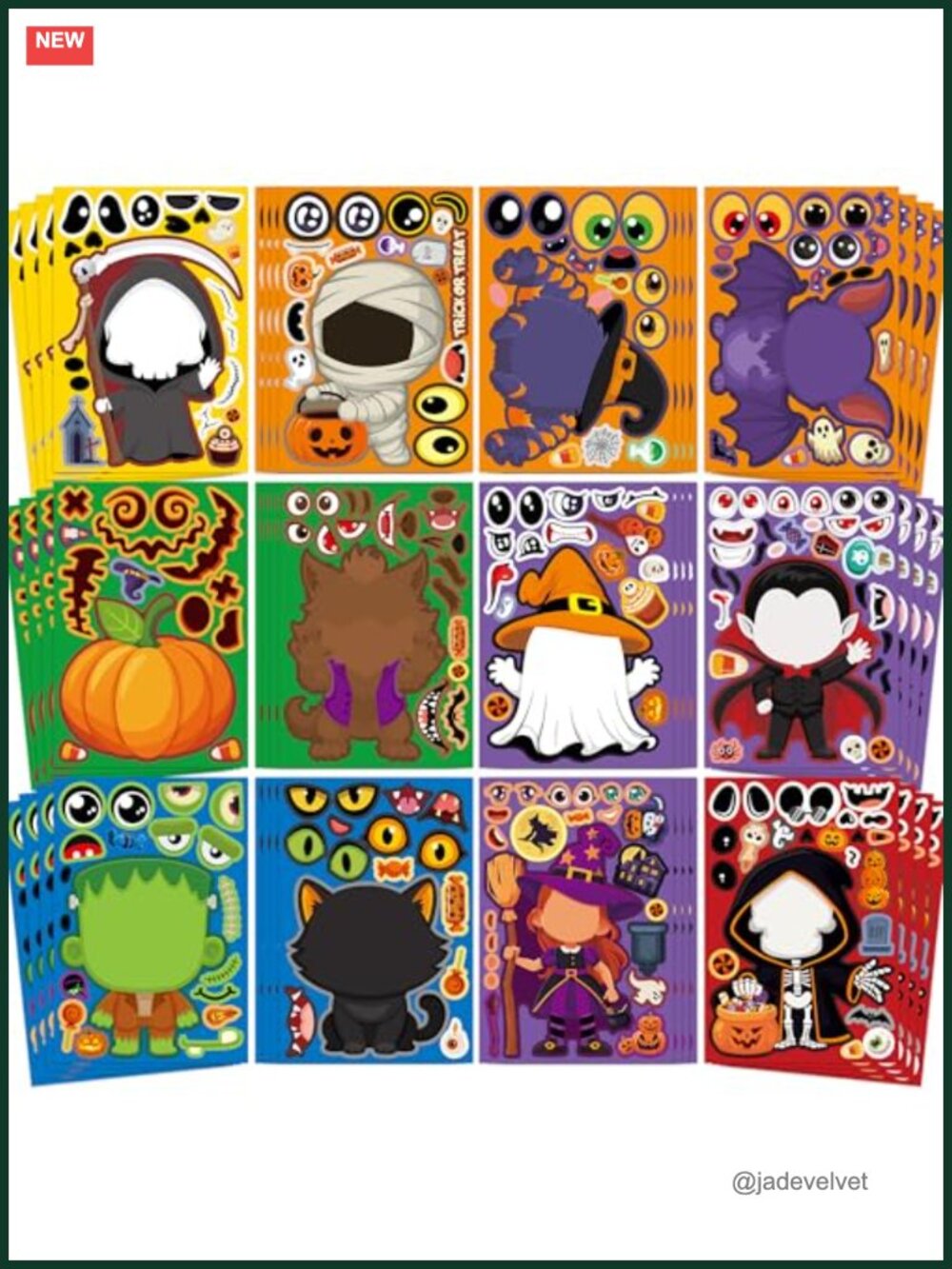 Halloween Stickers 48 Sheets DIY Party Favors Crafts Kids Toddlers